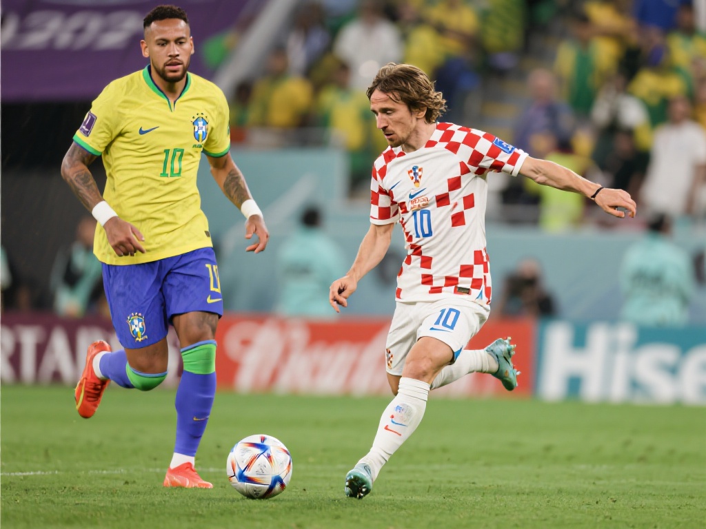 “评论员:年迈莫德里奇退休种田,实力仍碾压居勒尔” 例如,莫德里奇在2022年世界杯对阵巴西